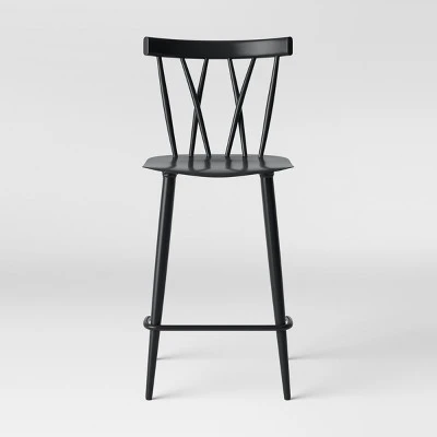 Set Of 2 Becket Metal X Back Counter Height Barstool Black - Threshold™ 4 Set Of 2 Becket Metal X Back Counter Height Barstool Black - Threshold™ - Image 2