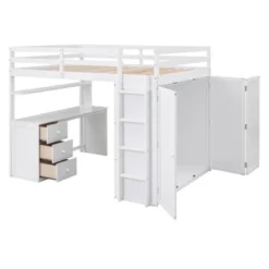 Full Size Loft Bed With Drawers, Desk And Wardrobe - ModernLuxe -Dream Home Shop GUEST 01533f27 bfae 4d75 a26c fbf261428b1f