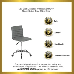 Emma And Oliver Low Back Designer Armless Ribbed Swivel Task Office Chair 32 Emma And Oliver Low Back Designer Armless Ribbed Swivel Task Office Chair -Dream Home Shop GUEST 0631b47a d270 49cc 9360 56641228645b