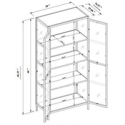 60" Crystal Cove Glass Cabinet Black - Threshold™ Designed With Studio McGee 9 60" Crystal Cove Glass Cabinet Black - Threshold™ Designed With Studio McGee - Image 7