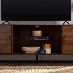 2 Door Mid-Century Modern Wood Storage TV Stand For TVs Up To 80" - Saracina Home -Dream Home Shop GUEST 0c083b88 b4b8 4267 89b0 b99f64195a36