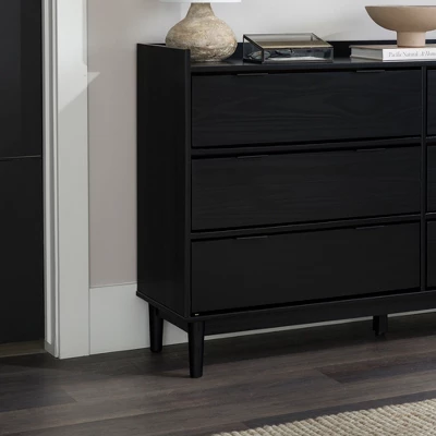 Mid-Century Modern Solid Wood 6 Drawer Double Dresser - Saracina Home 11 Mid-Century Modern Solid Wood 6 Drawer Double Dresser - Saracina Home - Image 10