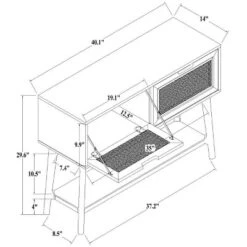 Wood & Cane Console Table With Pull-Down Drawers - Hearth & Hand™ With Magnolia -Dream Home Shop GUEST 1b81a3a0 42a0 432a 9648 58b763486f6c
