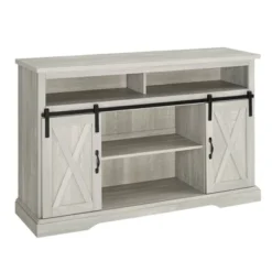 Transitional Sliding Barndoor Highboy TV Stand For TVs Up To 58" - Saracina Home -Dream Home Shop GUEST 1e7753a0 161a 461f a869 c017e7263cc2