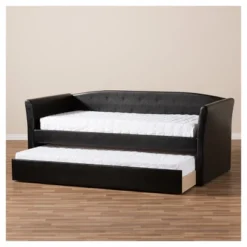 Twin Camino Modern And Contemporary Faux Leather Upholstered Daybed With Guest Trundle Bed - Baxton Studio 11 Twin Camino Modern And Contemporary Faux Leather Upholstered Daybed With Guest Trundle Bed - Baxton Studio -Dream Home Shop GUEST 20ef71f5 5c27 494b b6e0 c6a8ff39d058