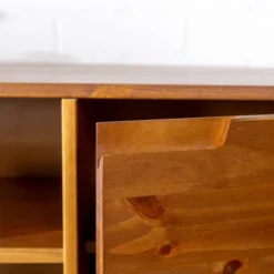 Solid Wood Mid-Century Modern TV Stand For TVs Up To 65" - Saracina Home -Dream Home Shop GUEST 24388e01 9630 463f 8a30 f252940cc164