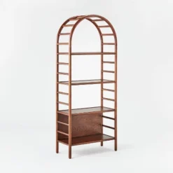 72" Holladay Curved Wooden Bookcase - Threshold™ Designed With Studio McGee -Dream Home Shop GUEST 245145c7 43e9 43cb 9096 d7c8d5f6dc83