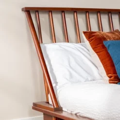 Boho Solid Wood Spindle Platform Bed - Saracina Home -Dream Home Shop GUEST 25c48dee c55c 4d11 acb3 98c5359f0380