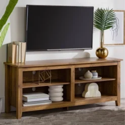 Transitional 4 Cubby Wood Open Storage TV Stand For TVs Up To 65"- Saracina Home 27 Transitional 4 Cubby Wood Open Storage TV Stand For TVs Up To 65"- Saracina Home -Dream Home Shop GUEST 25f3cc78 c68c 409d ba33 6e1083087415
