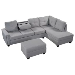 108" Reversible L-Shape Sectional Sofa Couch With Storage Ottoman-ModernLuxe 20 108" Reversible L-Shape Sectional Sofa Couch With Storage Ottoman-ModernLuxe -Dream Home Shop GUEST 261f9c97 8361 42af a0f8 f1341f4386d7