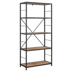 63" 4 Shelf Industrial Transitional Tall Bookshelf - Saracina Home -Dream Home Shop GUEST 293bbdd1 bd66 4bc9 a60a cd7d2ad5ce55