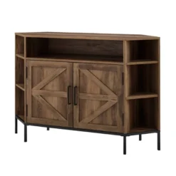 Atticus Modern Farmhouse 2 Door Corner TV Stand For TVs Up To 55" Rustic Oak - Saracina Home -Dream Home Shop GUEST 300a699d 8a74 4a70 bb6f e5e5e7c1c7a7