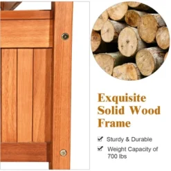 Costway 42'' Storage Bench Deck Box Solid Wood Seating Container Tools Toys W/Backrest -Dream Home Shop GUEST 30fa4548 ec40 4798 b9f8 2aa0b37876f7