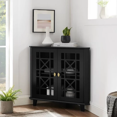 2 Door Corner Accent Cabinet With Fretwork Doors - Saracina Home 12 2 Door Corner Accent Cabinet With Fretwork Doors - Saracina Home - Image 10