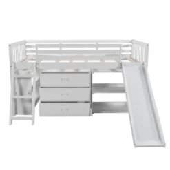 Low Twin Loft Bed With Bookcase, Separate Three Drawers, Pulling Ladder And Slide - ModernLuxe -Dream Home Shop GUEST 33a23b43 d95a 447f a4e1 2802bfcd6ae3