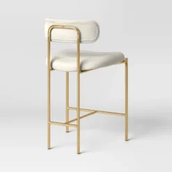 Orion Luxe Backed Counter Height Barstool With Brass Legs Gray Velvet - Threshold™ -Dream Home Shop GUEST 33b10d11 4ac6 416d b941 181159cfc112