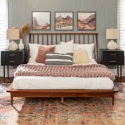 Boho Solid Wood Spindle Platform Bed - Saracina Home -Dream Home Shop GUEST 34e37aae 945b 4e1c b588 d216ba7b0bcd