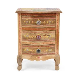 Ailey Handcrafted Boho Mango Wood 3 Drawer Nightstand Natural - Christopher Knight Home 15 Ailey Handcrafted Boho Mango Wood 3 Drawer Nightstand Natural - Christopher Knight Home -Dream Home Shop GUEST 3924a78e 3952 49db 866c 6794bccc9300