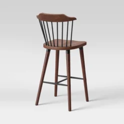 Delway Curved Back Mixed Material Counter Height Barstool Walnut - Threshold™ -Dream Home Shop GUEST 3e53f265 ac14 41e9 bdd1 5f971bc1bb5a