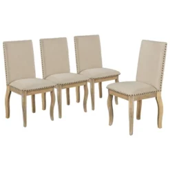 5 PCS Round Wood Extendable Dining Table Set With 4 Upholstered Dining Chairs-ModernLuxe -Dream Home Shop GUEST 3f067f5c e1b8 4a97 b8a1 24e970d94ae6