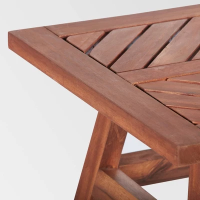 Slatted Chevron Acacia Wood Patio Side Table - Saracina Home 4 Slatted Chevron Acacia Wood Patio Side Table - Saracina Home - Image 3