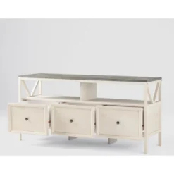 Farmhouse 3 Drawer Wood TV Stand For TVs Up To 65" - Saracina Home -Dream Home Shop GUEST 47fafb98 b85e 468b 9df3 9537ab731ccb