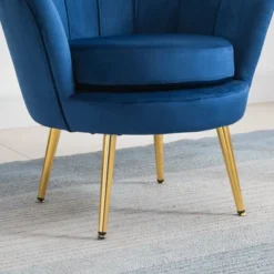 HomCom Elegant Velvet Upholstered Accent Leisure Club Chair With Gold Metal Legs -Dream Home Shop GUEST 4b7aebc4 7d6c 4017 945a a7b1f5c0bdd4