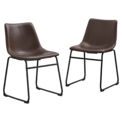 Set Of 2 Laslo Modern Upholstered Faux Leather Dining Chairs - Saracina Home -Dream Home Shop GUEST 4df149f4 10cd 43f6 ae87 21d2762646ef