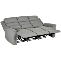 HOMCOM Recliner Sofa Couch With Easy Pull Handles And Adjustable Footrest, 3 Seater Sofa Modern Couch, Gray -Dream Home Shop GUEST 4e524981 c02c 4ca4 b112 cfc002a69fca