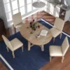 5 PCS Round Wood Extendable Dining Table Set With 4 Upholstered Dining Chairs-ModernLuxe -Dream Home Shop GUEST 50344921 a20e 458b 96dc 704135e00643