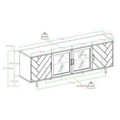 Vik Modern Boho 4 Door Herringbone TV Stand For TVs Up To 80" - Saracina Home -Dream Home Shop GUEST 52b388c7 9de8 439f b345 685161ddaa8a