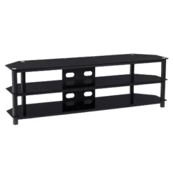 Travers Open Shelves TV Stand For TVs Up To 82" Black - CorLiving -Dream Home Shop GUEST 54f85528 267a 418b bedf 533a44ec7149