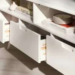 Cara Mid-Century Modern 3 Drawer Corner TV Stand For TVs Up To 58" - Saracina Home -Dream Home Shop GUEST 59f86cf1 f206 400e beed adf45df367ac