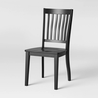 2pk Holden Slat Back Dining Chair Black - Threshold™ 5 2pk Holden Slat Back Dining Chair Black - Threshold™ - Image 3