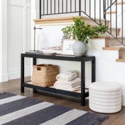 Console Table With Woven Rattan Shelf Black - Threshold™ Designed With Studio McGee -Dream Home Shop GUEST 5cacba25 9de0 4a9b 86d8 dd94f14308e1