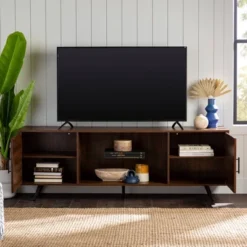 2 Door Mid-Century Modern Wood Storage TV Stand For TVs Up To 80" - Saracina Home -Dream Home Shop GUEST 5d44119d 7e55 4beb 8f77 bb1514318948