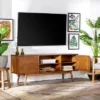 Solid Wood Mid-Century Modern TV Stand For TVs Up To 65" - Saracina Home -Dream Home Shop GUEST 5eb0615c 573f 4304 a2d2 436cc42e8064