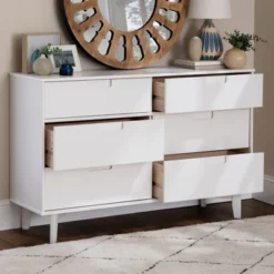 Mid-Century Modern Groove Wood 6 Drawer Dresser - Saracina Home 26 Mid-Century Modern Groove Wood 6 Drawer Dresser - Saracina Home -Dream Home Shop GUEST 5f343547 8bdb 4ab5 8100 4810a89a5608