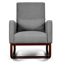 Tangkula 2-in-1 Upholstered Rocking Chair With Wood Leg & Pillow Relax Sofa Chair Light Grey/Beige/Dark Gray -Dream Home Shop GUEST 5f5218cd e5cc 4a7a 8198 e10601212c46