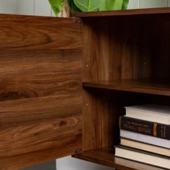 2 Door Mid-Century Modern Wood Storage TV Stand For TVs Up To 80" - Saracina Home -Dream Home Shop GUEST 5faba6fd cf5d 430a ac22 16488fc6a4a7