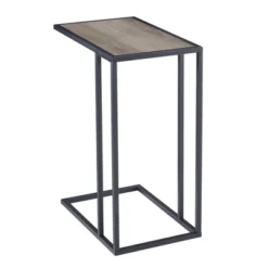 23" Modern Rectangle Two-Tone C Side Table With Metal Base - Saracina Home -Dream Home Shop GUEST 60d202d8 3d4a 432c abd0 7647db4d46f5