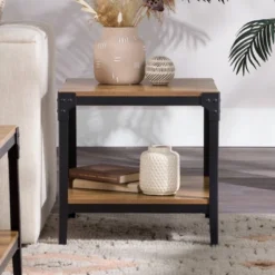 Set Of 2 Benny Urban Industrial Angle Iron Side Tables - Saracina Home -Dream Home Shop GUEST 6787a235 c482 4325 8c73 2cb21fa3a98b