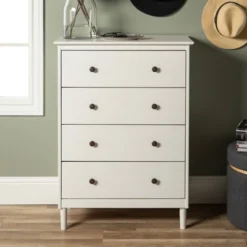 Stiva Classic Mid-Century Modern Vertical 4 Drawer Dresser - Saracina Home -Dream Home Shop GUEST 68d4ecb8 3e27 43b1 b59e edd78e340610