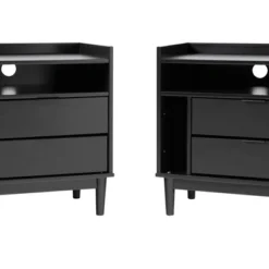 2pk Mid-Century Modern Solid Wood 2 Drawer Storage Nightstands - Saracina Home -Dream Home Shop GUEST 68ea8919 fae8 48c6 aef2 14de0162909c