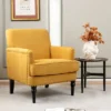 Tangkula Set Of 2 Modern Accent Chair Upholstered Sofa Chair W/ Rubber Wood Legs Yellow -Dream Home Shop GUEST 6a5ed62b f16f 41cc b3a2 79aabc223b86