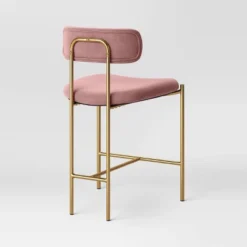 Orion Luxe Backed Counter Height Barstool With Brass Legs Blush Velvet - Threshold™ -Dream Home Shop GUEST 6fae67b2 b02e 4960 846e d794af26c1cf