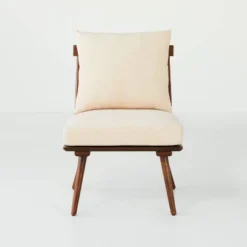 Spindle Back Accent Chair With Cushions Brown/Cream - Hearth & Hand™ With Magnolia -Dream Home Shop GUEST 73f76910 42de 4f93 b7f9 c4d237cc0893