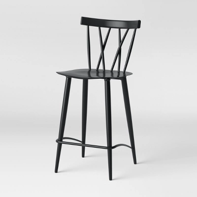 Set Of 2 Becket Metal X Back Counter Height Barstool Black - Threshold™ 5 Set Of 2 Becket Metal X Back Counter Height Barstool Black - Threshold™ - Image 3