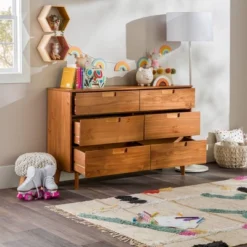 Mid-Century Modern Groove Wood 6 Drawer Dresser - Saracina Home 39 Mid-Century Modern Groove Wood 6 Drawer Dresser - Saracina Home -Dream Home Shop GUEST 7faaf4e0 3bb4 4268 99ad 0f6342d872ce