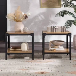 Set Of 2 Benny Urban Industrial Angle Iron Side Tables - Saracina Home -Dream Home Shop GUEST 805a5e76 b2c9 47bf ac9c 7696f3043384